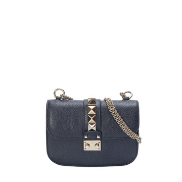Valentino Blue Glam Lock Flap Shoulder Bag