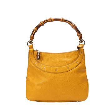 Gucci Yellow GG Canvas Bamboo Anita Handbag