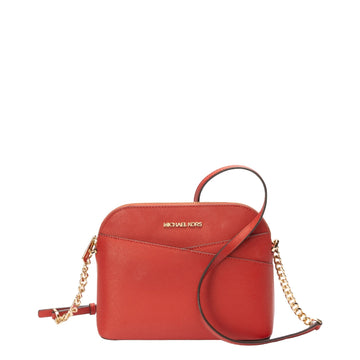 Michael Kors Red Jet Set Travel Medium Dome Crossbody Bag