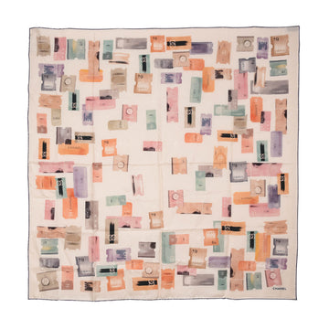 Chanel Pastel Silk CC Ticket Scarf