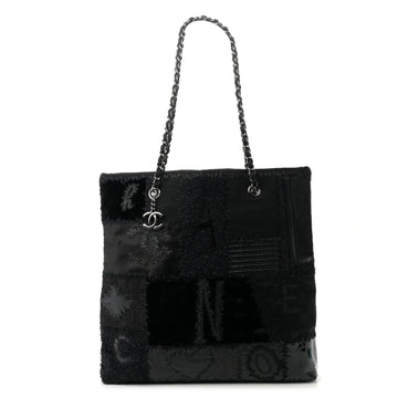 Tweed Patchwork Tote Black
