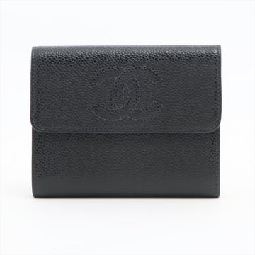 Top Quality Chanel Coco Leather S Compact Wallet Black Gold  8th