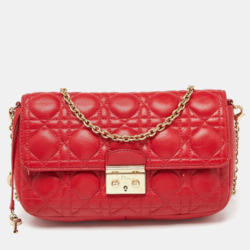 Red Cannage Leather Miss Promenade Chain Clutch