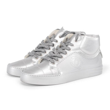 Chanel Silver High Top Sneakers 42
