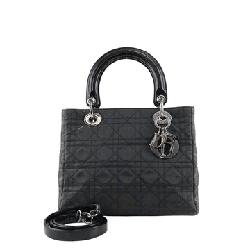 Christian Dior Cannage CD Logo Charm Two-way Handbag Shoulder bag Black Vintage 5cgj75