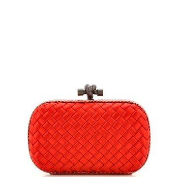 Box Knot Clutch Intrecciato Satin Small