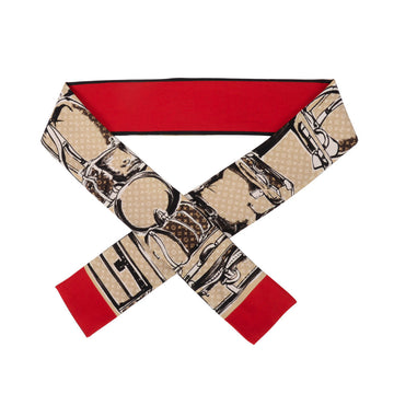 Louis Vuitton Beige & Red Silk Trunks Bandeau