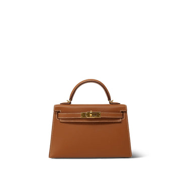 Mini Kelly Sellier Gold Veau leather  Z Stamp