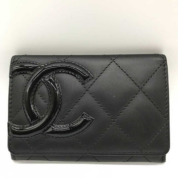 Top Quality Chanel Cambon Line Card Case Black Leather