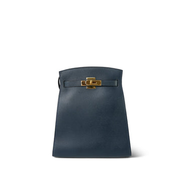 Kelly Sport PM Bleu Marine Courchevel  [A] Stamp