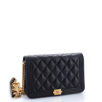 Boy Wallet on Chain Quilted Caviar