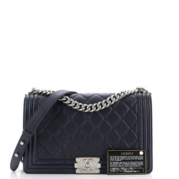 Boy Flap Bag Quilted Perforated Lambskin Old Medium