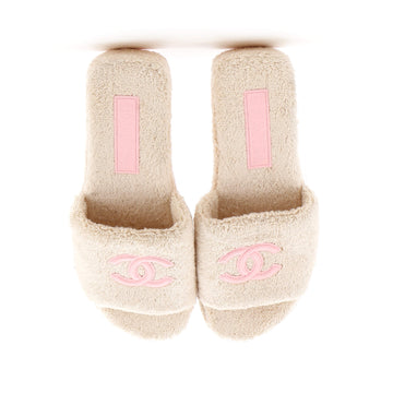 Women's CC Platform Slide Sandals Terry Cloth