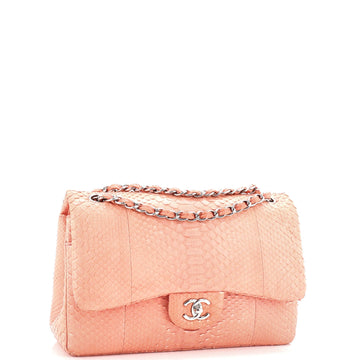 Classic Double Flap Bag Python Jumbo