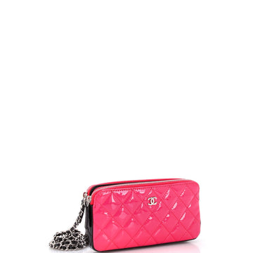 Double Zip Clutch with Chain Quilted Patent