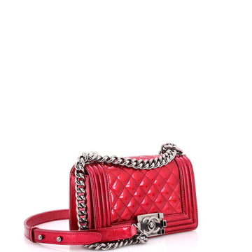 Boy Flap Bag Quilted Patent Small
