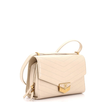 Medal Envelope Flap Bag Chevron Calfskin Large