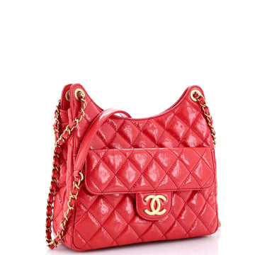 Wavy CC Hobo Quilted Crumpled Calfskin Medium