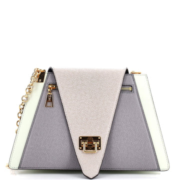 Trapeze Handbag Leather and Taiga Leather