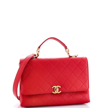 Chic Affinity Top Handle Bag Stitched Caviar Small