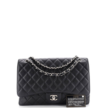 Classic Single Flap Bag Quilted Caviar Maxi