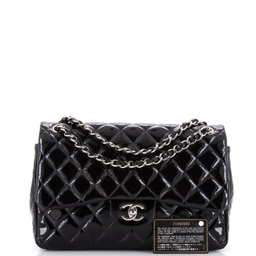 Classic Double Flap Bag Quilted Patent Jumbo