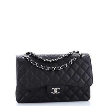Classic Double Flap Bag Quilted Caviar Jumbo