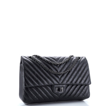 So Black Reissue 2.55 Flap Bag Chevron Aged Calfskin 226