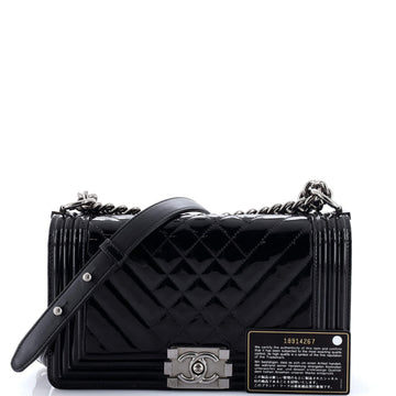 Boy Flap Bag Chevron Patent Old Medium