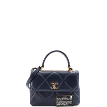 Trendy CC Top Handle Bag Quilted Lambskin Small