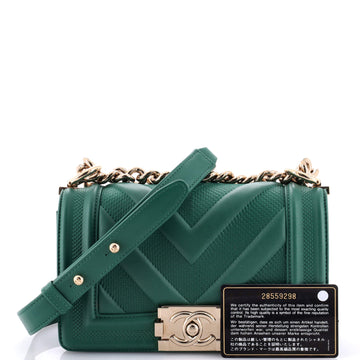 Boy Flap Bag Perforated Chevron Lambskin Small