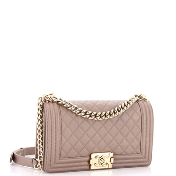 Boy Flap Bag Quilted Caviar Old Medium