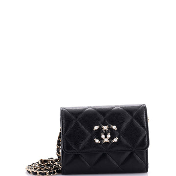 Coco Candy Card Holder on Chain Quilted Caviar