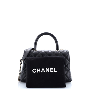 Coco Top Handle Bag Quilted Caviar Mini