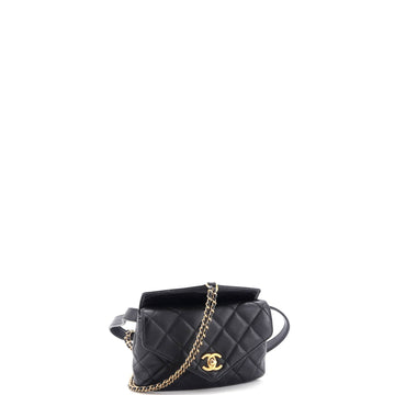Carry With Chic Chain Flap Waist Bag Quilted Calfskin