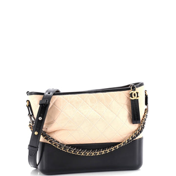 Bicolor Gabrielle Hobo Quilted Aged Calfskin Medium