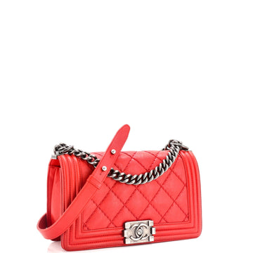 Stitch Boy Flap Bag Quilted Calfskin Old Medium
