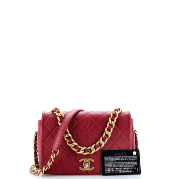 Fashion Therapy Full Flap Bag Quilted Shiny Lambskin Small