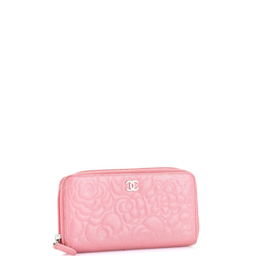 Zip Around Wallet Camellia Lambskin