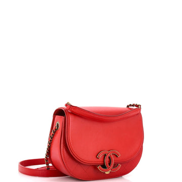 Coco Curve Flap Messenger Calfskin and Quilted Goatskin Small