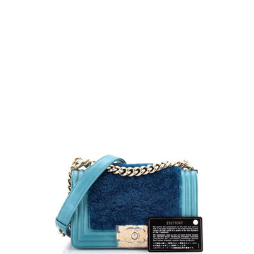 Boy Flap Bag Shearling with Leather Small