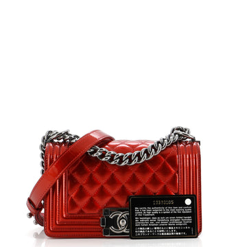 Boy Flap Bag Quilted Patent Small