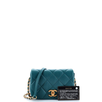 Nailed CC Full Flap Bag Quilted Calfskin Mini
