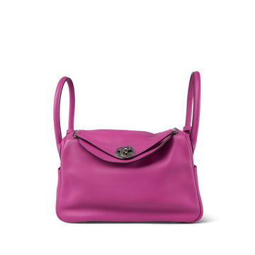 Lindy 26 Tressage De Cuir Magnolia leather/ Bleu Saphir Craie leather Palladium Plated C Stamp