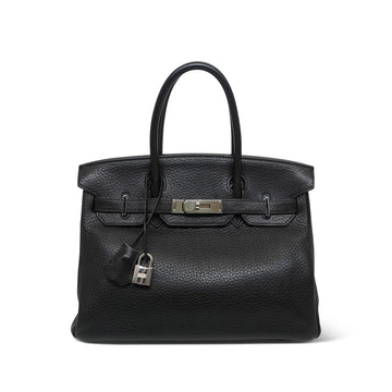 Birkin 30 Noir leather Palladium Plated [L] Stamp