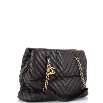 Surpique CC Charm Tote Chevron Calfskin Large