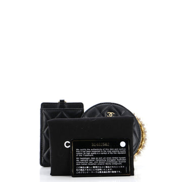 Pearl Crown Handle Multi-Pouches Quilted Lambskin