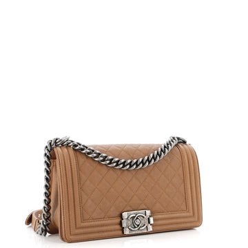 Boy Flap Bag Quilted Caviar Old Medium