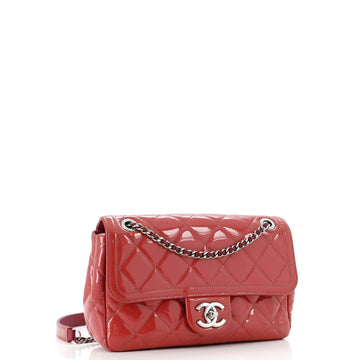 Coco Shine Flap Bag Quilted Patent Small