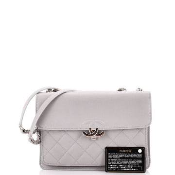 CC Box Flap Bag Quilted Calfskin Small